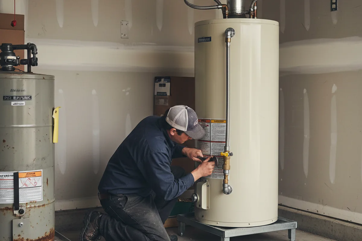 Water heater and shutoff valve replacement in Dora