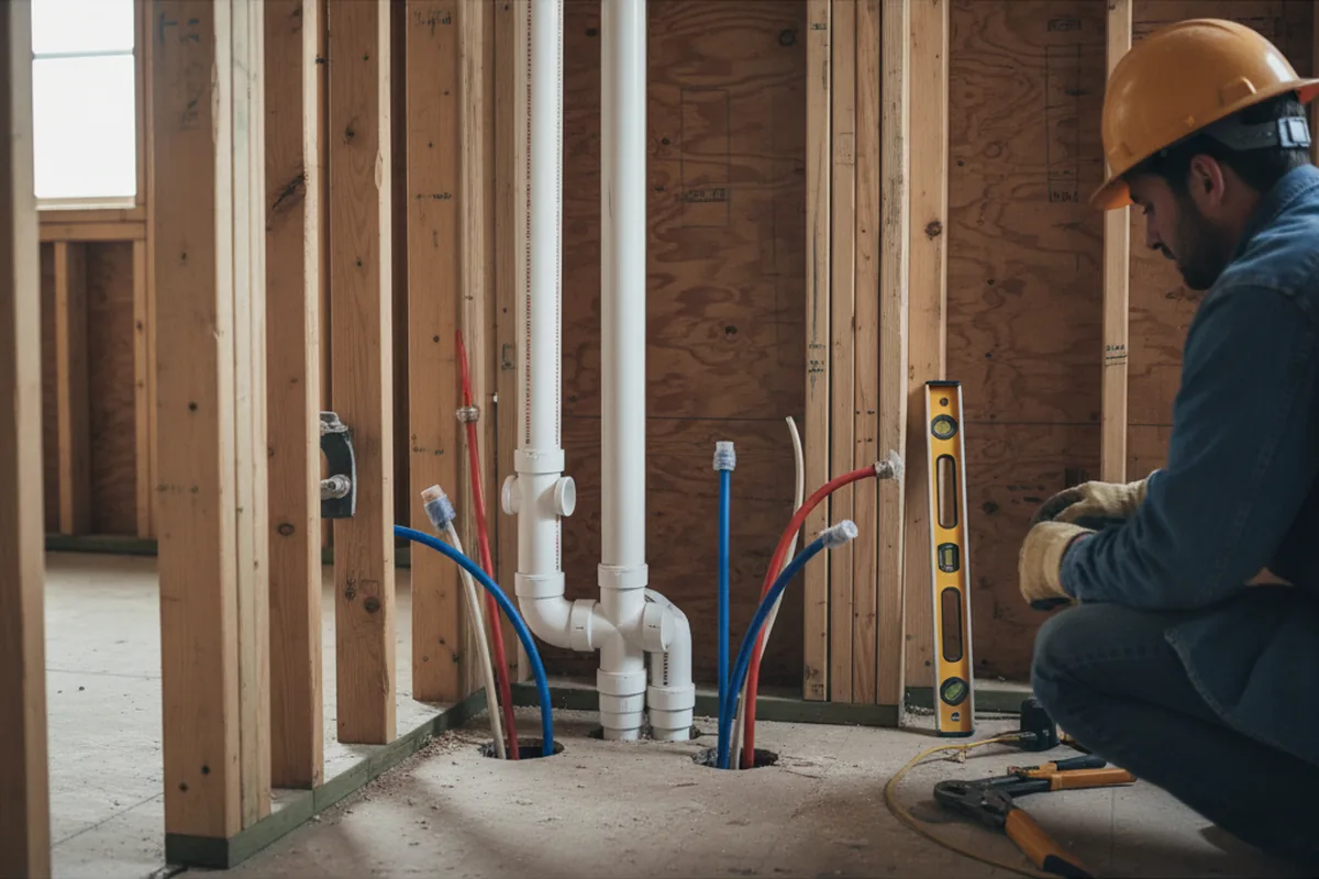 Drain and supply rough-in during Leak Detection in Dora